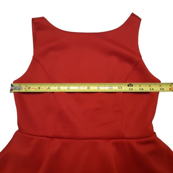 Forever 21 Dress Womens Juniors Small Red Peplum Short Sleeveless Ruffle Stretch - Picture 2 of 14